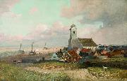 Emil Neumann Blick auf Katwijk Germany oil painting artist